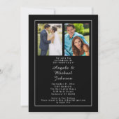 Invitation Black Silver 25e anniversaire Mariage hier et aujo (Devant)