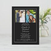 Invitation Black Silver 25e anniversaire Mariage hier et aujo (Debout devant)