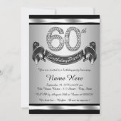 Invitation Black Silver 50th Birthday Party (Devant)