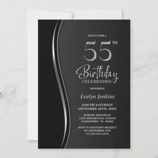 Invitation Black Silver 55e anniversaire (Devant)