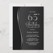 Invitation Black Silver 65e fête d'anniversaire (Devant)