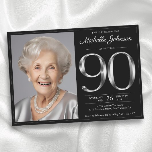 Invitation Black Silver 90e anniversaire
