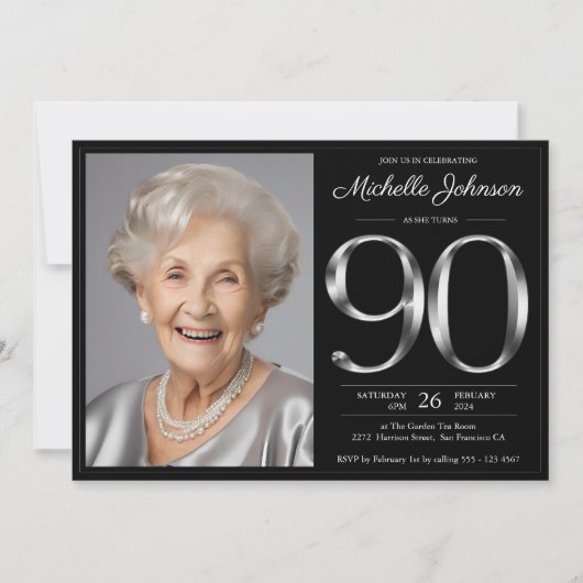 Invitation Black Silver 90e anniversaire (Devant)