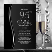 Invitation Black Silver 95e fête d'anniversaire