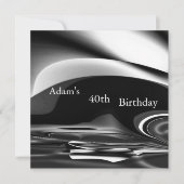 Invitation Black Silver Abstrait 2 40e anniversaire Hommes de (Devant)