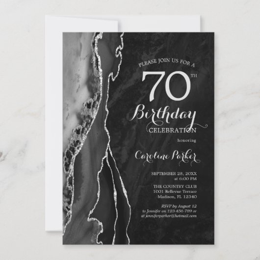 Invitation Black Silver Agate 70e anniversaire (Devant)