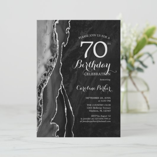 Invitation Black Silver Agate 70e anniversaire (Debout devant)