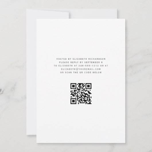 Invitation Black Silver Agate QR Code 50e anniversaire (Dos)