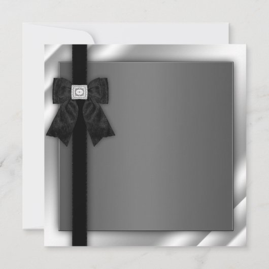 Invitation Black Silver Black Cravate Party Black Cravate For (Dos)