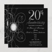 Invitation Black & Silver Diamond 20 20ème anniversaire (Devant / Derrière)