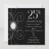 Invitation Black & Silver Diamond 25 25e anniversaire (Devant)