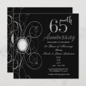 Invitation Black & Silver Diamond 65 65e anniversaire (Devant / Derrière)