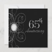 Invitation Black & Silver Diamond 65 65e anniversaire (Dos)