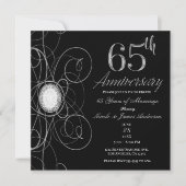 Invitation Black & Silver Diamond 65 65e anniversaire (Devant)