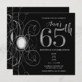 Invitation Black & Silver Diamond 65 65e anniversaire (Devant / Derrière)