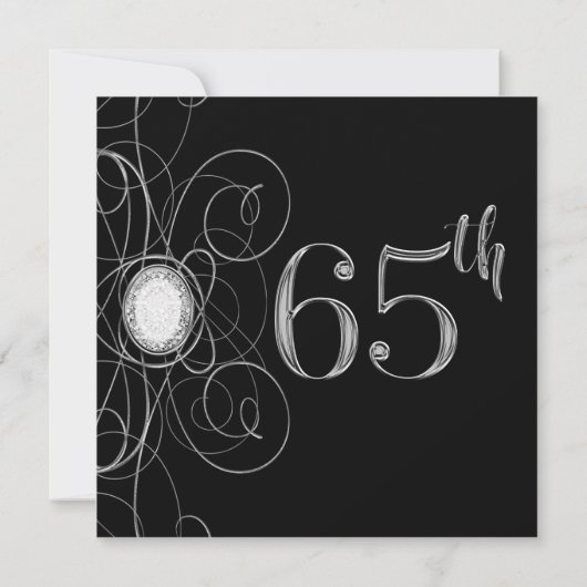 Invitation Black & Silver Diamond 65 65e anniversaire (Dos)