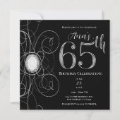 Invitation Black & Silver Diamond 65 65e anniversaire (Devant)