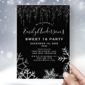 Invitation Black Silver Éclairage glace neige hiver doux 16