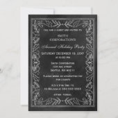 Invitation Black Silver Elegant Corporate Holiday Party (Devant)
