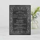 Invitation Black Silver Elegant Corporate Holiday Party (Debout devant)