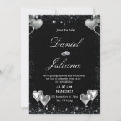 Invitation Black & Silver Enregistrer la date (Devant)