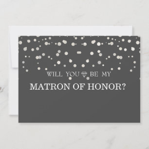 Invitation Black Silver GlitterSerez-Vous Mon Chef D'Honneur