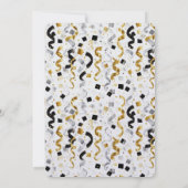 Invitation Black Silver Gold Glam Confetti Birthday (Dos)