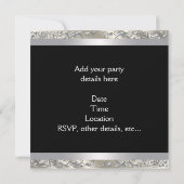 Invitation Black Silver Ivory Black White Party (Dos)