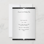 Invitation Black Silver Love Hearts 21e anniversaire Événemen (Dos)