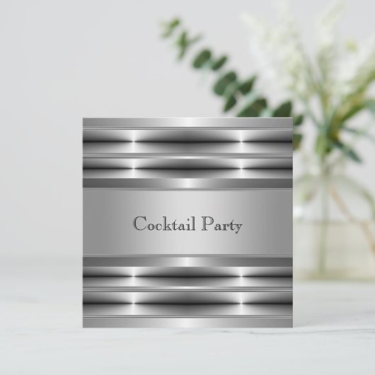 Invitation Black Silver Mans 30e fête d'anniversaire (Debout devant)