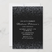 Invitation Black Silver Parties scintillant Glam Chic 53e ann (Devant)