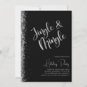 Invitation Black Silver Parties scintillant Jingle Mingle Fêt (Devant)