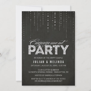 Invitation Black & Silver Parties scintillant Look