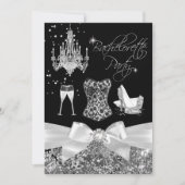 Invitation Black Silver Sparken Bow (Devant)