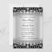 Invitation Black & Silver Sparkle Diamond Sweet 16 (Dos)