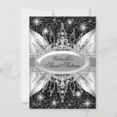 Invitation Black & Silver Sparkle Diamond Sweet 16 (Devant)