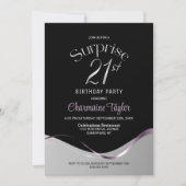 Invitation Black Silver Surprise 21ème anniversaire (Devant)