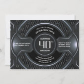 Invitation Black Silver Surprise 40e anniversaire (Devant)