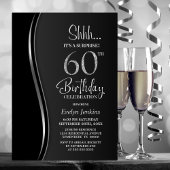 Invitation Black Silver Surprise 60e anniversaire