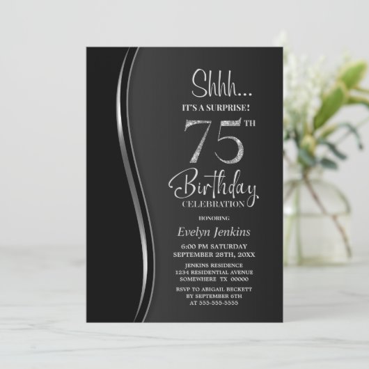 Invitation Black Silver Surprise 75e anniversaire (Debout devant)