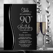 Invitation Black Silver Surprise 90e anniversaire