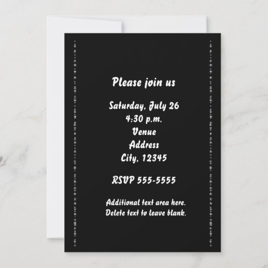 Invitation Black Silver Sweet 16 Parties scintillant Glam Par (Dos)