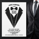 Invitation Black Silver Tuxedo 60th Birthday Party<br><div class="desc">Celebrate your 60th birthday in style and invite your friends and loved ones to your birthday celebration with this black and silver tuxedo invitation.</div>