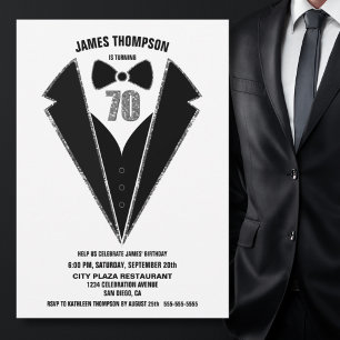 Invitation Black Silver Tuxedo 70e anniversaire