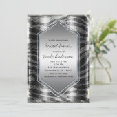 Invitation Black Silver Zebra Wild Poster de animal Exotic Pa (Debout devant)