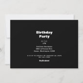 Invitation Black Simple 50e fête d'anniversaire (Dos)
