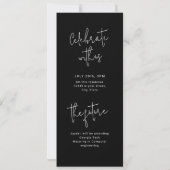 Invitation Black Simple Moderne Script 3 Photo Graduation (Dos)