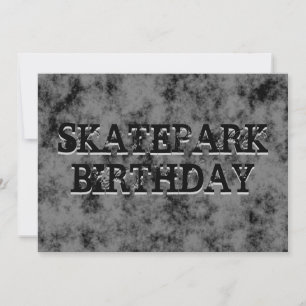 Invitation Black Skatepark Ado Boy Birthday Party
