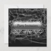 Invitation Black Smoke Silver Party (Devant)