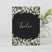 Invitation Black Snowberry+Eucalyptus Numéro de tableau (Debout devant)